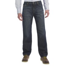 Petrol Henley Jeans - Regular Straight Fit (For Men) in Dark Wash - Closeouts
