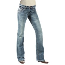 Petrol Whitney Denim Jeans - Low Rise, Slim Fit, Wide Bootcut (For Women) in Light Wash - Closeouts