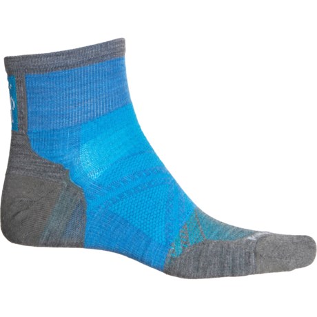 SmartWool PhD Cycle Ultralight Pattern Mini Socks - Merino Wool, Below the Ankle (For Men and Women) - NEPTUNE BLUE (XL )