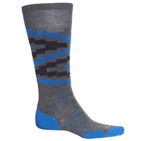 SmartWool PhD Ski Elite Pattern Socks - Merino Wool, Over the Calf (For Men and Women) - MEDIUM GRAY (XL )