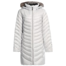 Phenix Fluffy Long Down Coat - 800 Fill Power, Removable Fur Trim (For Women) in Silver/White - Closeouts