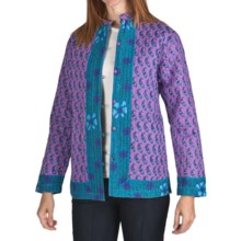 Phool Quilted Cotton Jacket - Reversible (For Women) in Purple - Closeouts