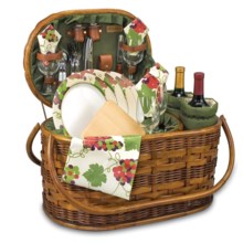 Picnic Time Merlot Deluxe Wine Connoisseurs Basket Set - 25-Piece in Pine Green - Closeouts