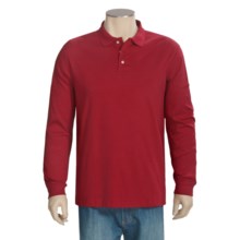 Pima Cotton Polo Shirt - Long Sleeve (For Men) in Red - 2nds