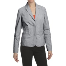 Pinstripe Blazer - Stretch Cotton, Unlined (For Women) in Blue Pinstripe - 2nds