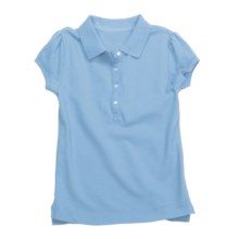Pique Cotton Polo Shirt - Short Sleeve (For Girls) in Light Blue - 2nds