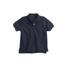Pique Cotton Polo Shirt - Short Sleeve (For Little Boys) in Indigo - 2nds