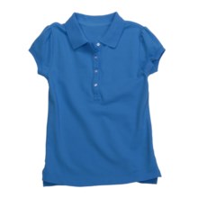 Pique Cotton Polo Shirt - Short Sleeve (For Little Girls) in Turquoise - 2nds
