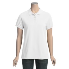 Pique Cotton Polo Shirt - Short Sleeve (For Plus Size Women) in White - 2nds