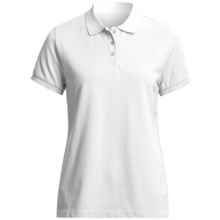 Pique Cotton Polo Shirt - Short Sleeve (For Women) in White - 2nds
