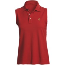 Pique Cotton Polo Shirt - Sleeveless (For Plus Size Women) in Red - 2nds