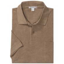 Pique-Knit Polo Shirt - Cotton, Short Sleeve (For Men) in Brown - 2nds