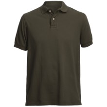 Pique Polo Shirt - Short Sleeve (For Men) in Taupe - Closeouts