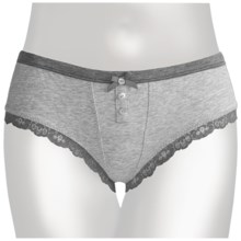 PJ Salvage Casual Elegance Boy Shorts - Cotton-Modal, Underwear (For Women) in Heather Grey - Closeouts