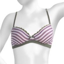 P.J. Salvage Olive Outing Striped Bra - Cotton-Modal (For Women) in Grape - Closeouts