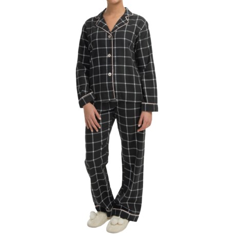 PJ Salvage Peached Twill Pajamas Long Sleeve (For Women)