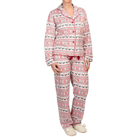 PJ Salvage Plush Polar Fleece Pajamas Long Sleeve (For Women)