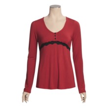 PJ Salvage Stretch Modal Pajama Top - Long Sleeve (For Women) in Red - Closeouts