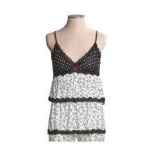 PJ Salvage Tiered Pajama Camisole - Stretch Modal (For Women) in Ivory Bows And Bows - Closeouts