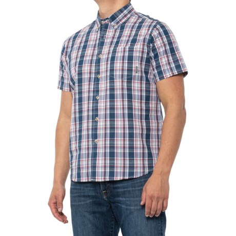 Eddie Bauer Plaid Poplin Shirt - Short Sleeve (For Men) - CADET PLAID (L )