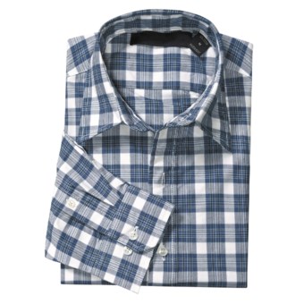 Plaid Woven Shirt - Cotton, Long Sleeve (For Men) in Blue/Light Blue/White