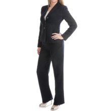 Pleated Jacket Pantsuit (For Women) in Navy - Closeouts