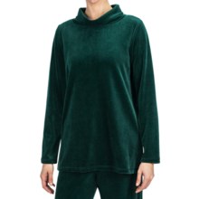 Plush Velour Turtleneck - Long Sleeve (For Women) in Forest Green - 2nds