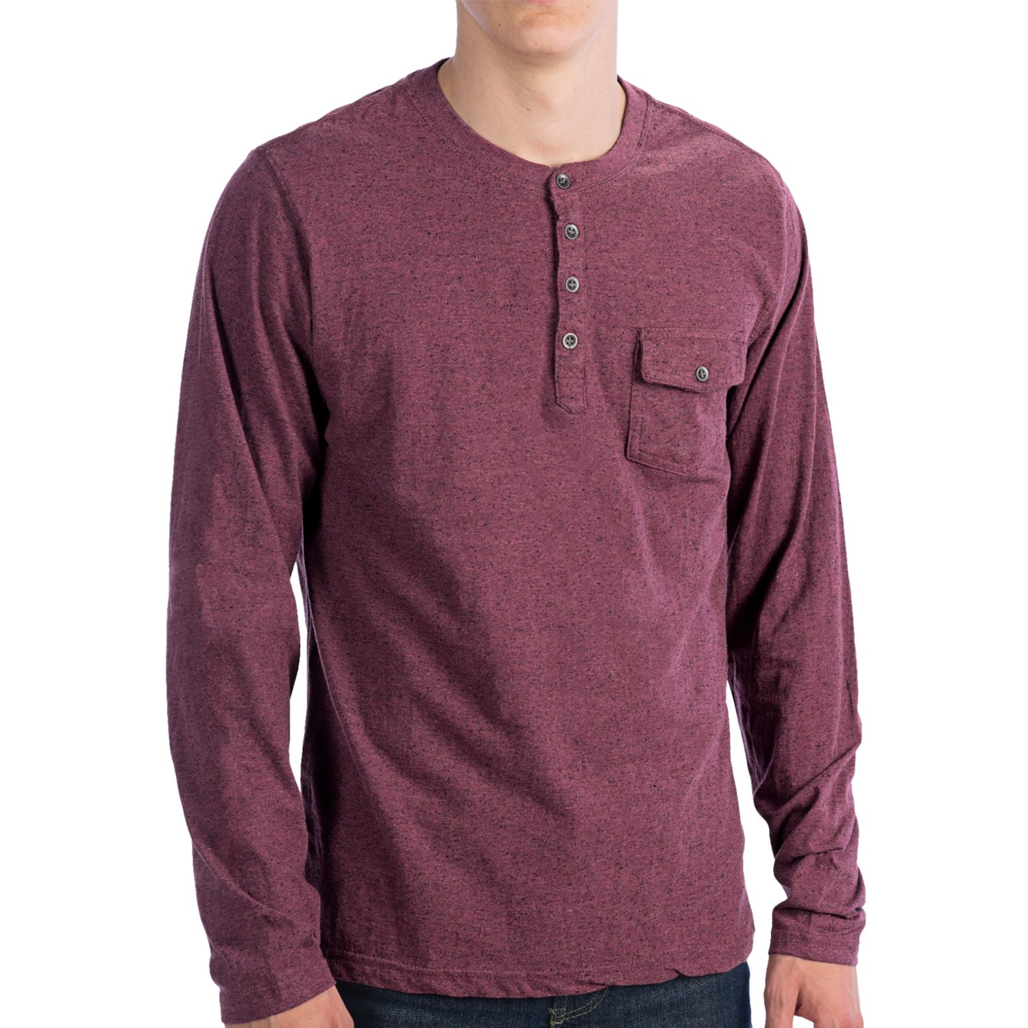 long sleeve henley with pocket