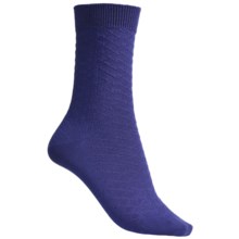 Point6 Diamond Cable Socks - Merino Wool, 3/4 Crew (For Women) in Blue/Violet - 2nds