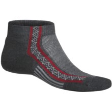 Point6 Extra Light Running Socks - Merino Wool, Ankle (For Men and Women) in Grey/Red - 2nds