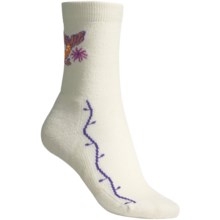 Point6 Koi Fish Socks - Merino Wool, 3/4-Crew (For Women) in Natural/Melon - 2nds