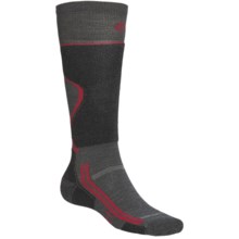 Point6 Lightweight Ski Socks - Merino Wool, Over-the-Calf (For Men and Women) in Black/Silver - 2nds