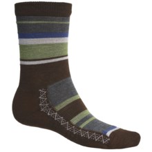 Point6 Multi Stripe Socks - Merino Wool Blend, Crew (For Men and Women) in Chestnut - 2nds