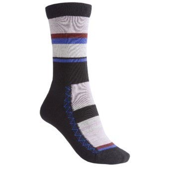 Point6 Multi-Stripe Socks - Merino Wool, Lightweight, Crew (For Women) in Lavender
