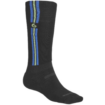 Point6 Pro Parallel Ski Socks - Merino Wool Blend, Over-the-Calf (For Men and Women) in Black