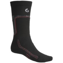 Point6 Ski Midweight Ski Socks - Merino Wool, Over-the-Calf (For Men and Women) in Black - 2nds
