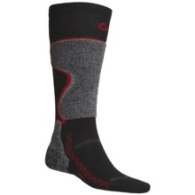 Point6 Ski Pro Lightweight Ski Socks - Merino Wool, Over-The-Calf (For Men and Women) in Black/Silver - 2nds