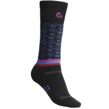 Point6 Ski/Free Fall Medium-Weight Socks- Merino Wool, Over-the-Calf (For Women) in Sky - 2nds