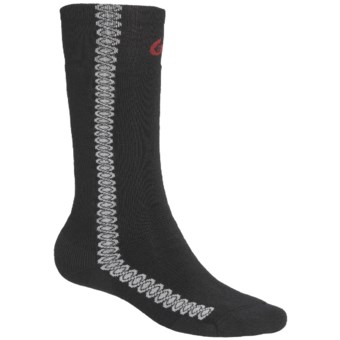 Point6 Snowboard Surf Medium-Weight Socks - Merino Wool, Over-the-Calf (For Men and Women) in Black
