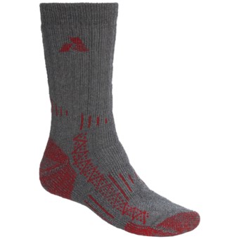 Point6 Summit Mid-Calf Socks - Extra Heavy (For Men and Women) in Grey/Red