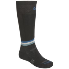 Point6 Surefoot Ski Socks - Merino Wool, Lightweight, Over-the-Calf(For Men and Women) in Black/Ocean/Silver/Teal - 2nds
