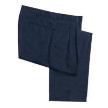 Polyester-Rayon Dress Pants - Reverse Pleats (For Men) in Navy - 2nds