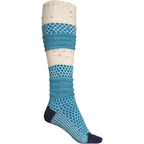 SmartWool Popcorn Cable Knee-High Socks - Merino Wool, Over the Calf (For Women) - OCEAN BLUE (L )