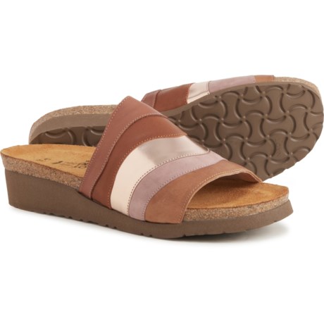 Naot Portia Slide Sandals - Leather (For Women) - BROWN/MAPLE/ROSE/GOLD COMBO (41 )