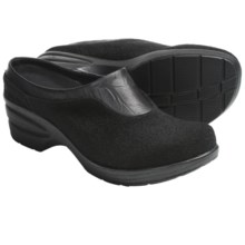 Portlandia Ashland Clogs - Leather-Wool (For Women) in Black - Closeouts
