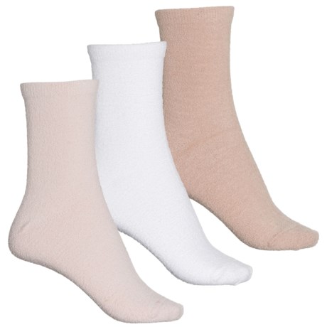 LEMON Powder Cozy Socks - 3-Pack, Quarter Crew (For Women) - PINK (O/S )