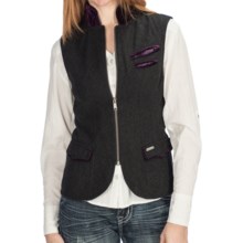 Powder River Outfitters Clari Vest - Wool Heather, Double-Princess Seams, Zip Front (For Women) in Steel - Closeouts