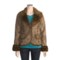 Brown Powder River Outfitters Fox Creek Coat - Distressed Microsuede, Faux Fur (For Women)
