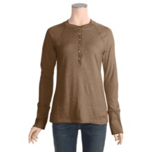 Powder River Outfitters Heathered Henley Shirt - Cotton, Long Sleeve (For Women) in Brown - Closeouts