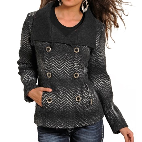 Powder River Outfitters Herringbone Double Breasted Jacket (For Women)